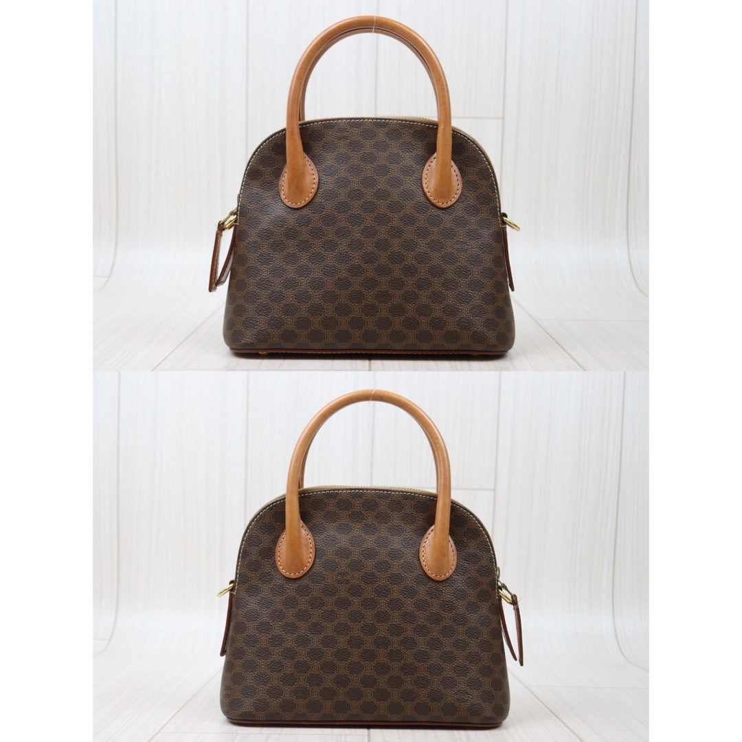 Rank AB ｜ CELINE Macadam Bowling Bag Handbag With Shoulder Strap ｜24060614