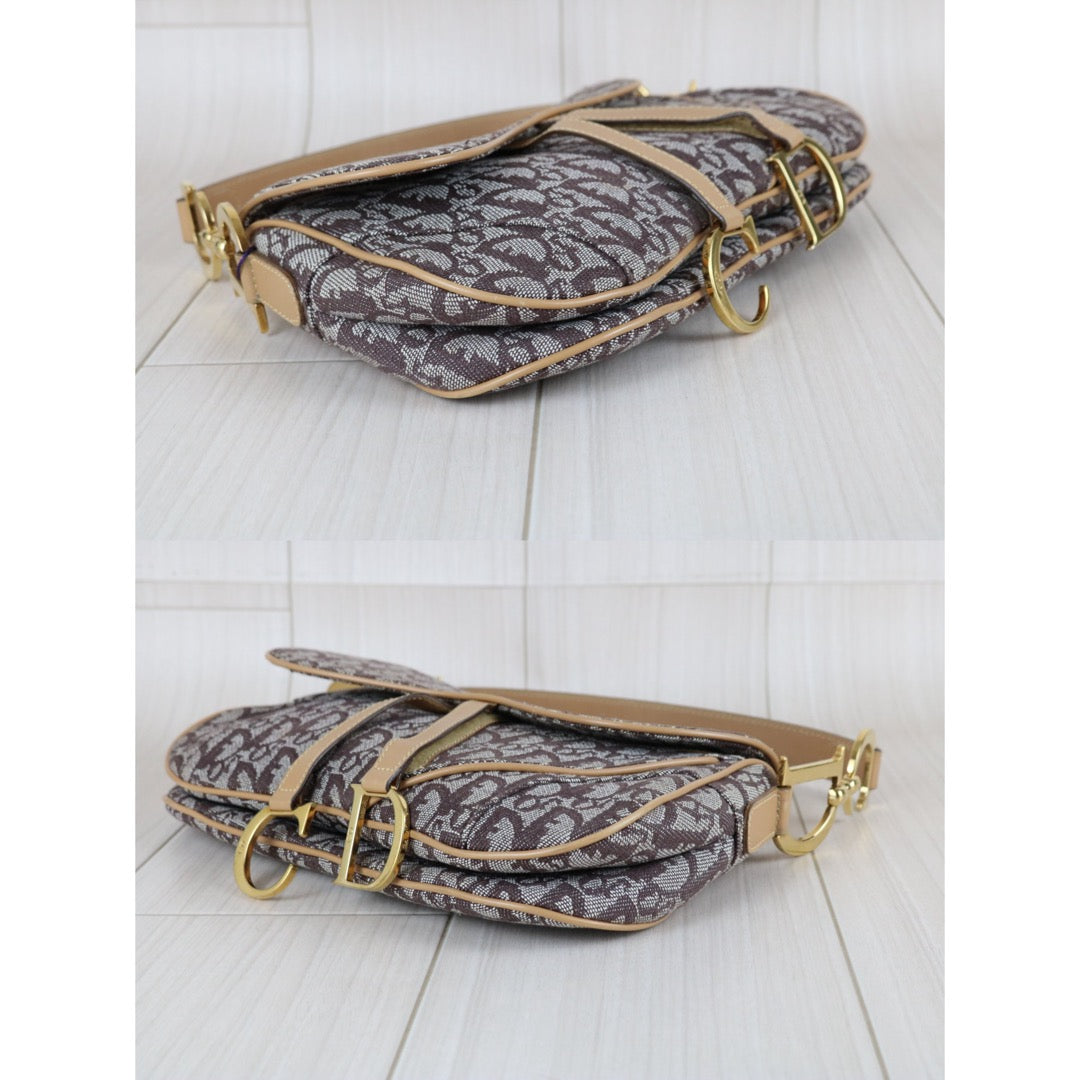 Include Entrupy Certificate of Authenticity｜Very Good ( Rank A)｜Dior Trotter Saddle Vintage Shoulder Bag Brown｜S26031516