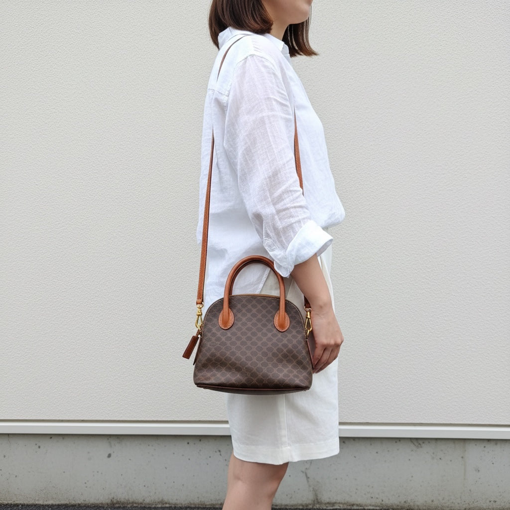 Include Entrupy Certificate of Authenticity｜Good ( Rank AB) ｜CELINE Macadam Handbag Shoulder Bag  ｜26062915