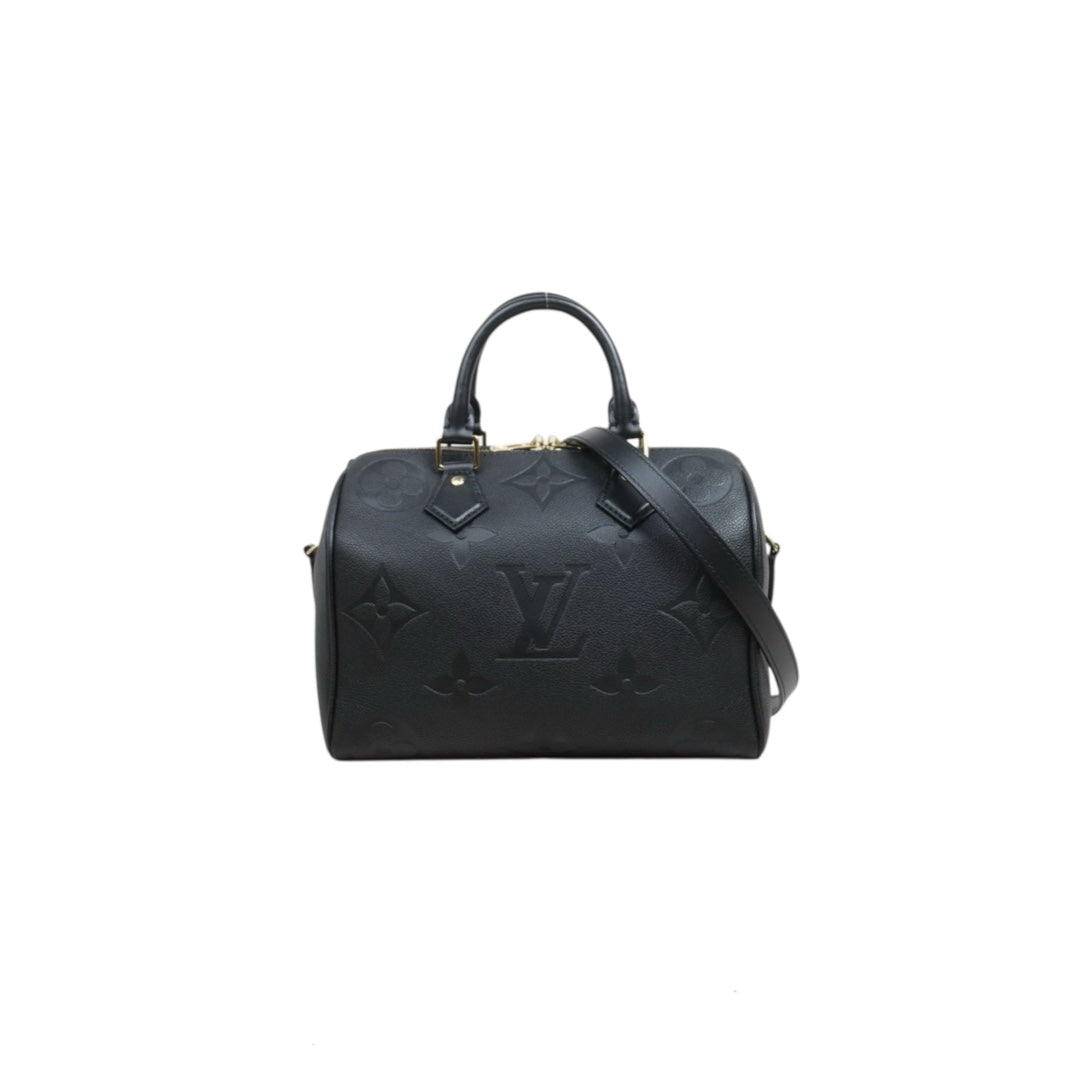 Include Entrupy Certificate of Authenticity｜Very Good ( Rank A)｜Full Set Louis Vuitton  Current Model Monogram Empreinte Speedy 25 Handbag Shoulder Bag IC Chips Model Black｜S26060606