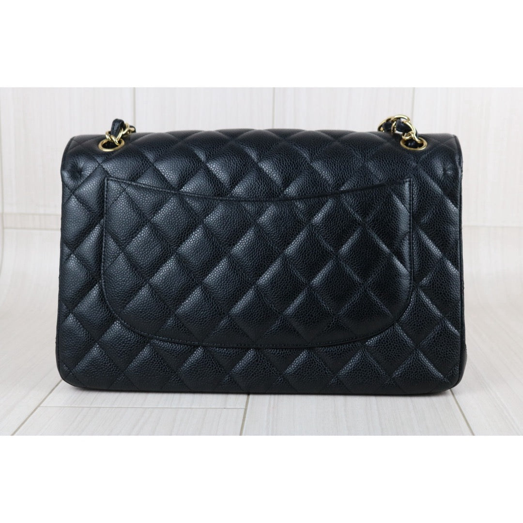 Include Entrupy Certificate of Authenticity｜Very Good ( Rank A)｜ CHANEL Matrasse Chain Caviar Skin Jumbo Black  Made In 2011Year｜S26060104