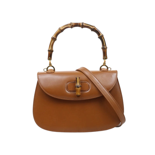 Very Good ( Rank A) ｜ GUCCI Vintage Bamboo Hand Bag With Shoulder Strap Brown ｜V24122606