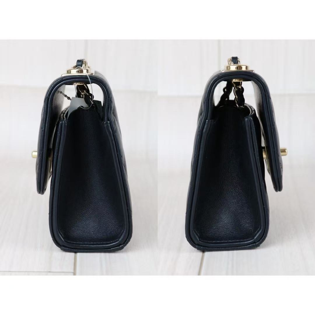 Include Entrupy Certificate of Authenticity｜Very Good ( Rank A)｜ CHANEL Matelasse Chain Lamb Skin Trandy CC mini Box Black Made In 2021-2022Year ｜S26060113