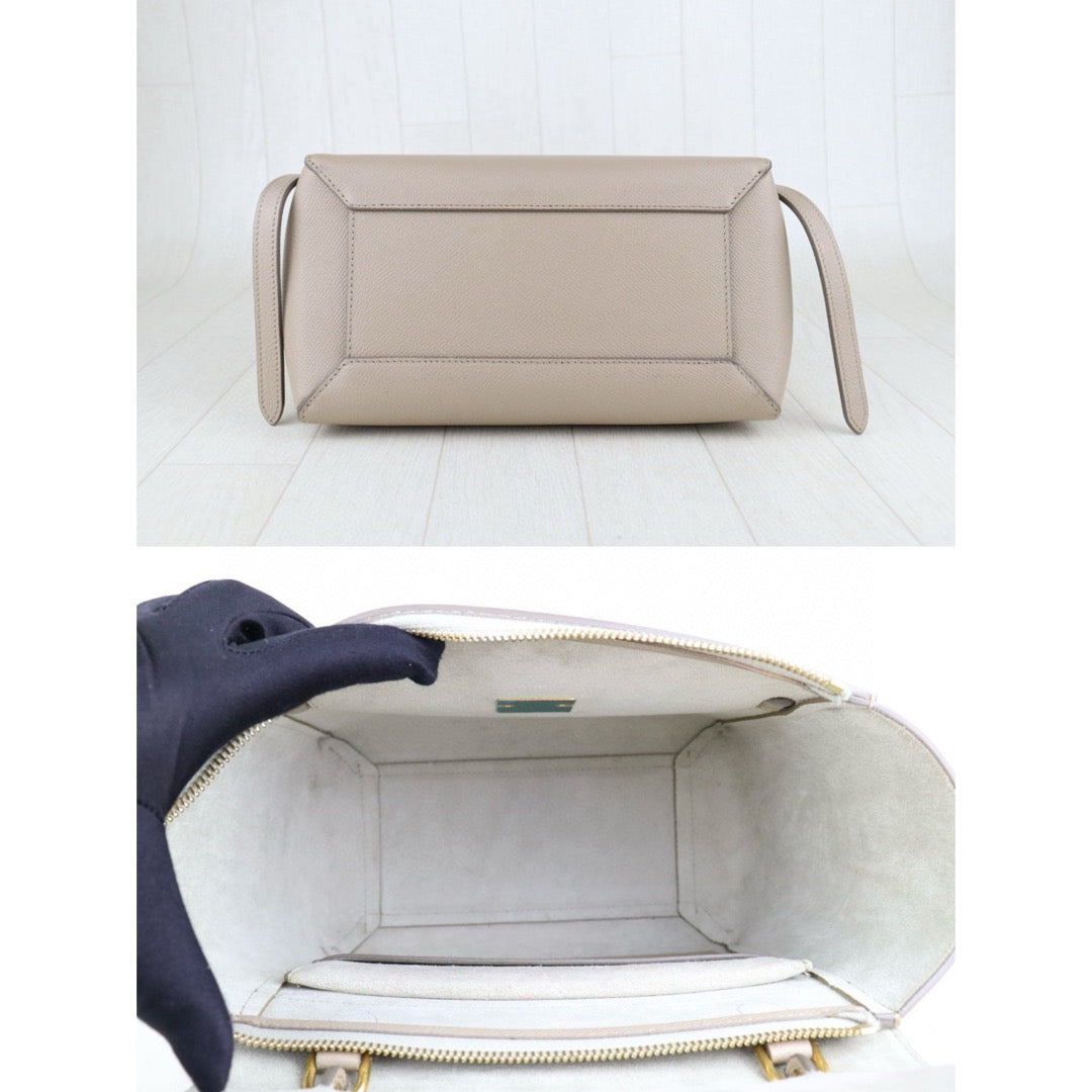 Very Good ( Rank A)｜CELINE Calf Leather Belt Micro Handbag Shoulder Bag Beige｜S25051303