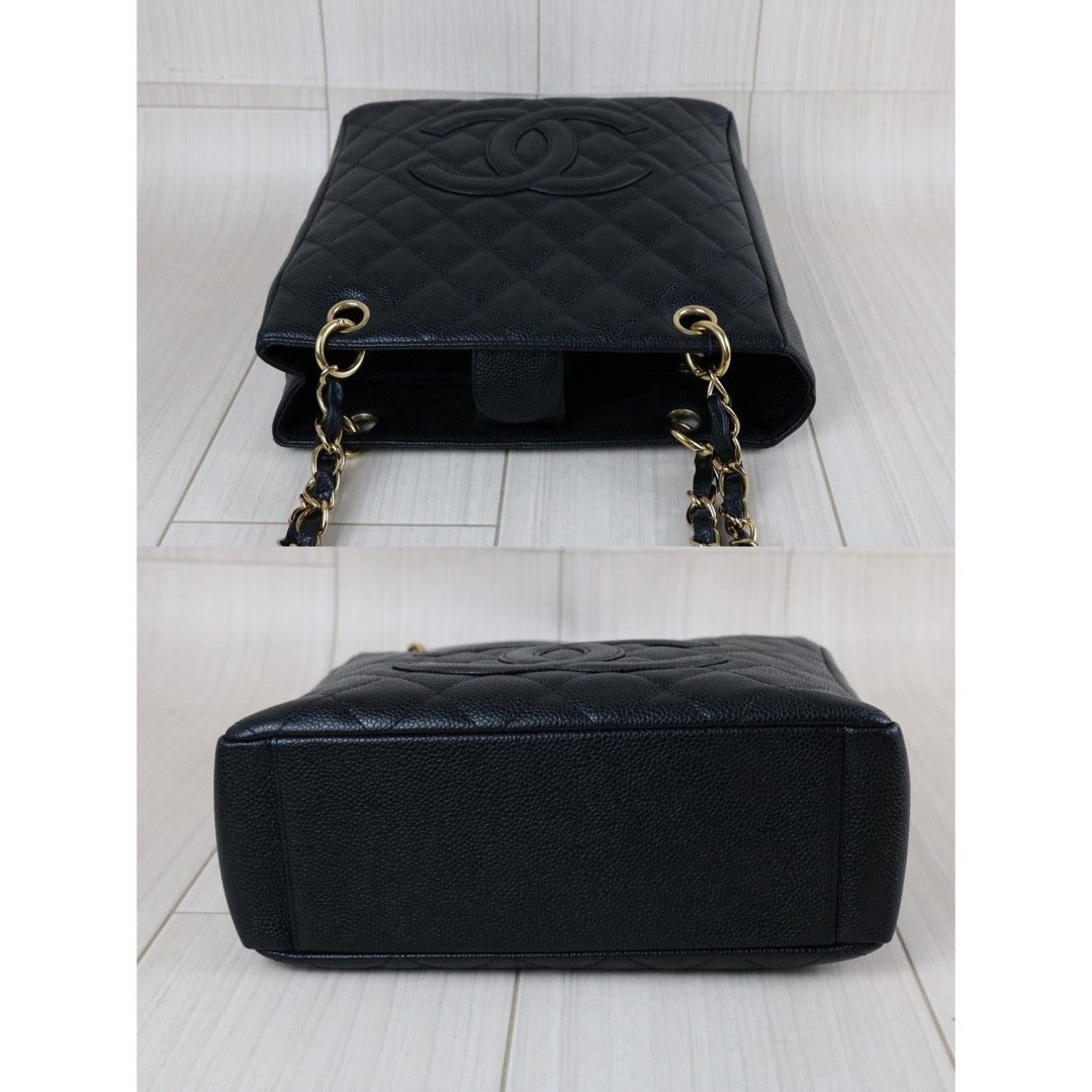 Include Entrupy Certificate of Authenticity｜Very Good ( Rank A)｜ CHANEL Matrasse PST Chain Tote Bag Caviar Skin Black  Made In 2003-2004 Year｜S26073111