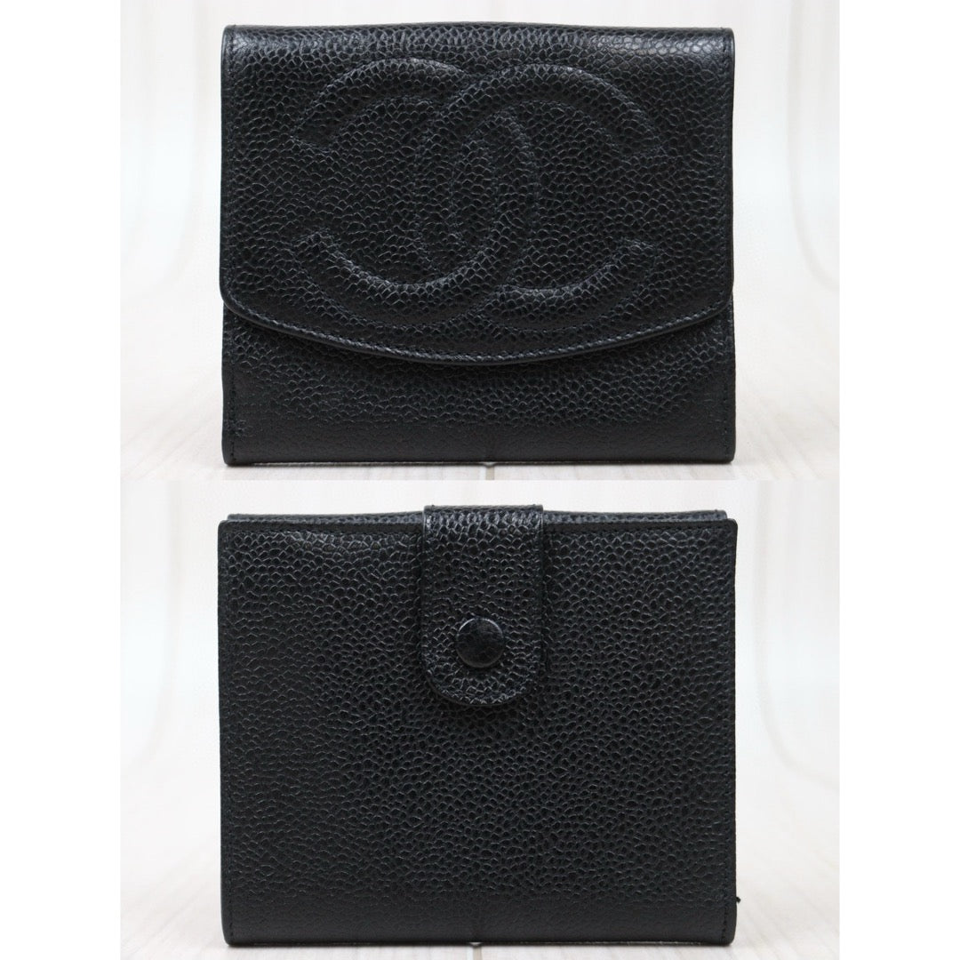 Very Good ( Rank A)｜CHANEL Caviar Skin Black Wallet Made In 1991-1994 Year｜VT25030130