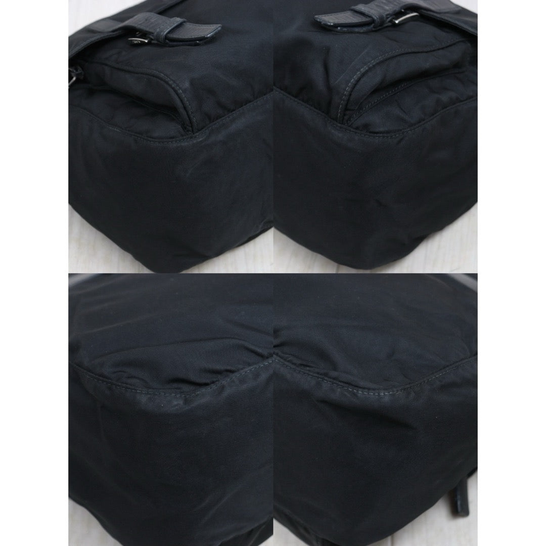 Include Entrupy Certificate of Authenticity｜Good ( Rank AB) ｜Prada  Nylon Black Shoulder Bag  Silver Hardware｜26050709