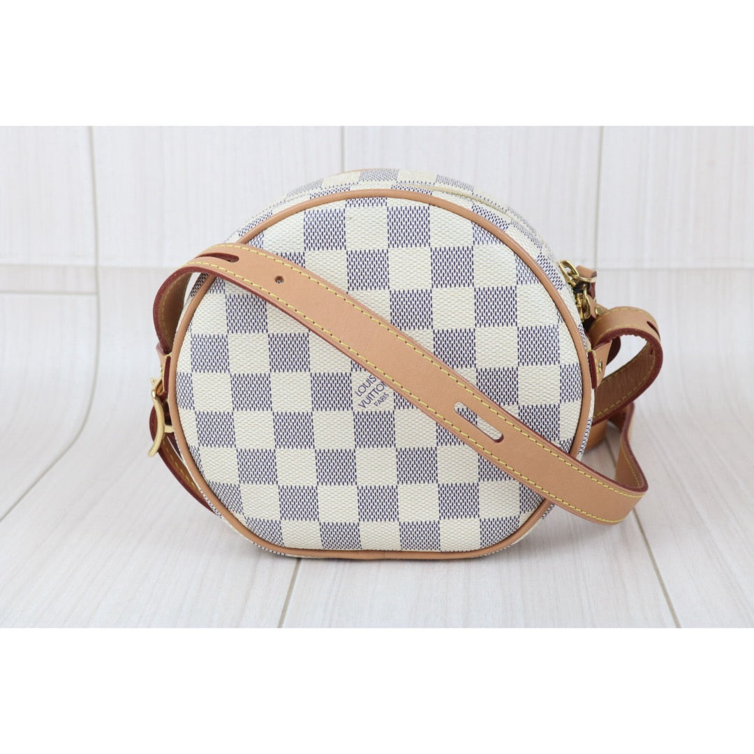 Include Entrupy Certificate of Authenticity｜Very Good ( Rank A)｜  Louis Vuitton Azul Boit Chapeau Supr PM Shoulder Bag｜X26051717