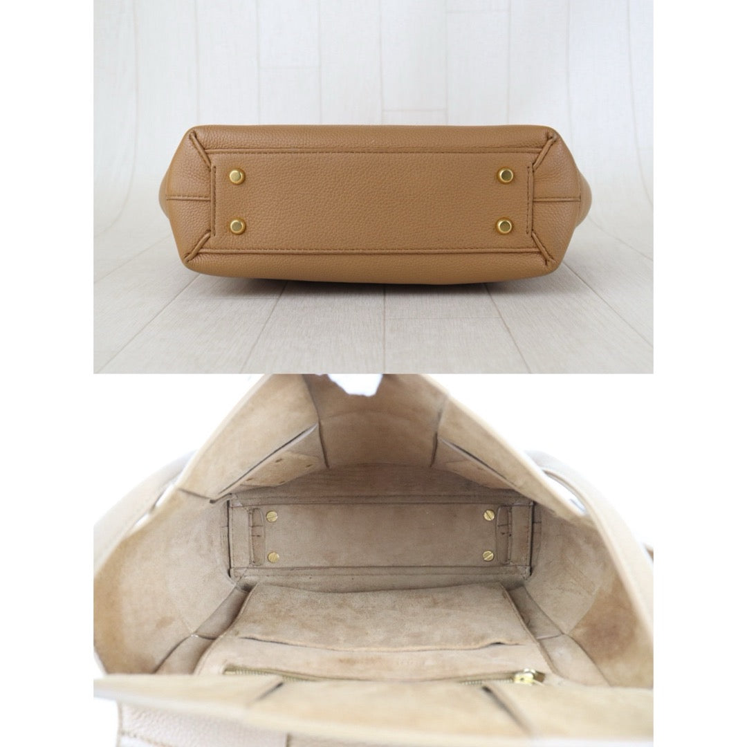 Include Entrupy Certificate of Authenticity｜Good ( Rank AB)｜ Bottega Veneta Arco 33 Calfskin Camel Shoulder Bag｜S26083012