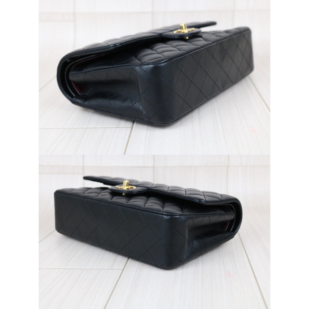 Include Entrupy Certificate of Authenticity｜Very Good ( Rank A)｜ CHANEL Lamb Skin Matrasse Chain Double Flap 25 Shoulder Bag  Black Made In 2018-2019Year｜S26101201