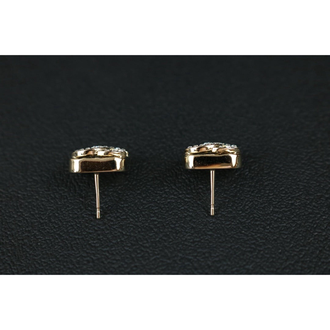 Include Authentic Detective Certificate of Authenticity｜Very Good ( Rank A) ｜CHANEL B26V COCO Mark  Square Openwork Rhinestone Earrings Made In 2026Year｜S26081804
