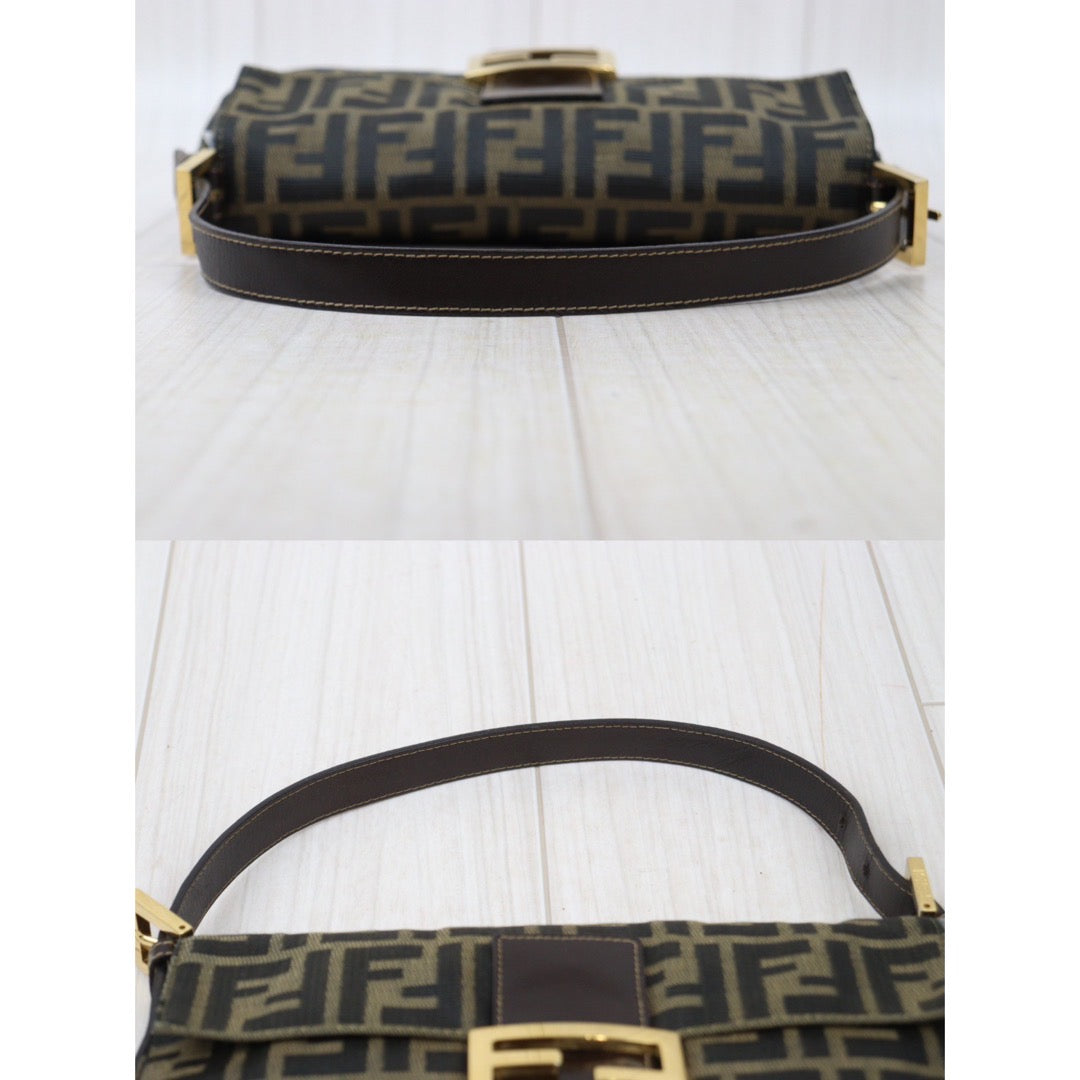 Rank A｜ FENDI Zucca Mamma Baguette Shoulder Bag Gold Hardware｜24062006