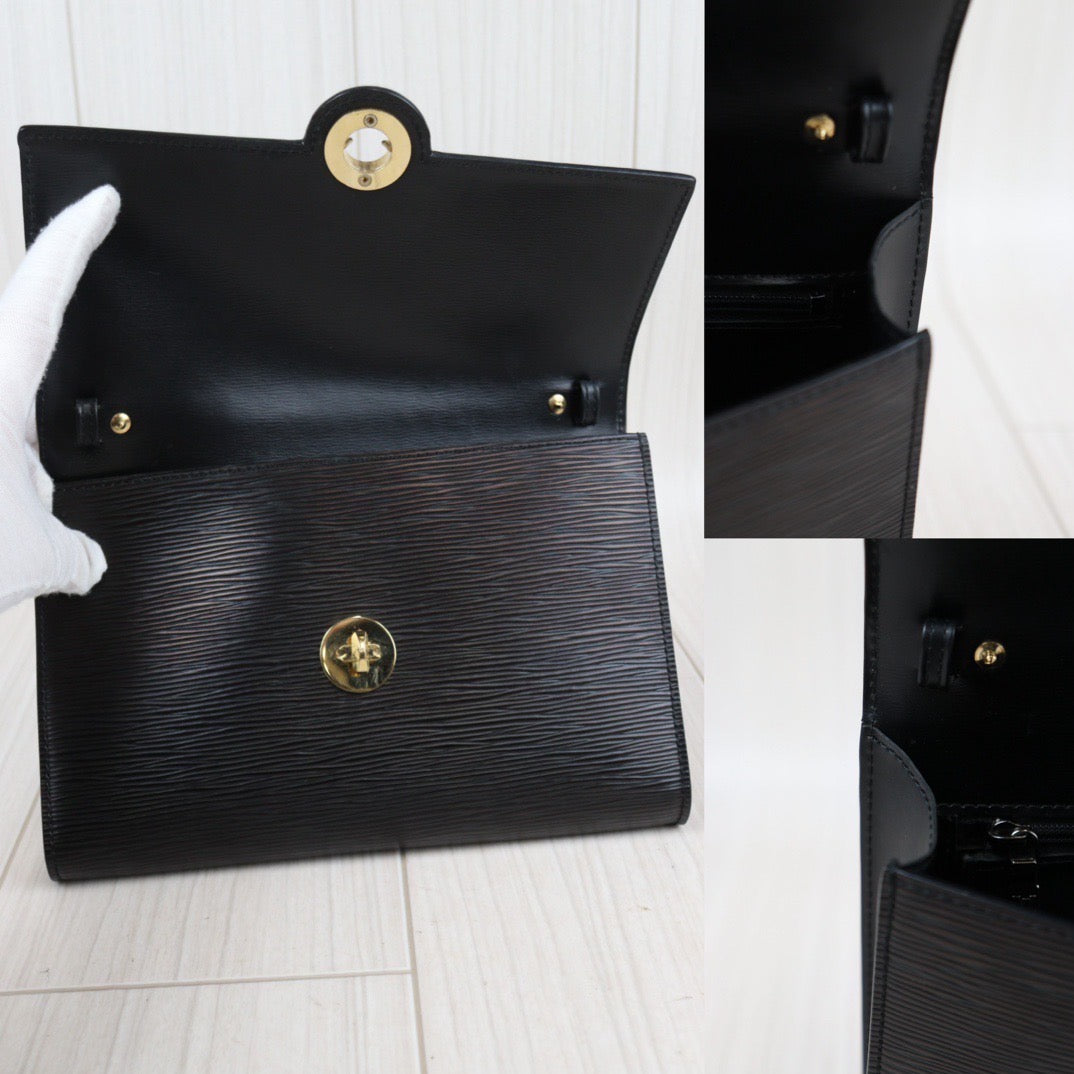 Rank AB｜ LV Epi Shoulder Bag Black｜24011903