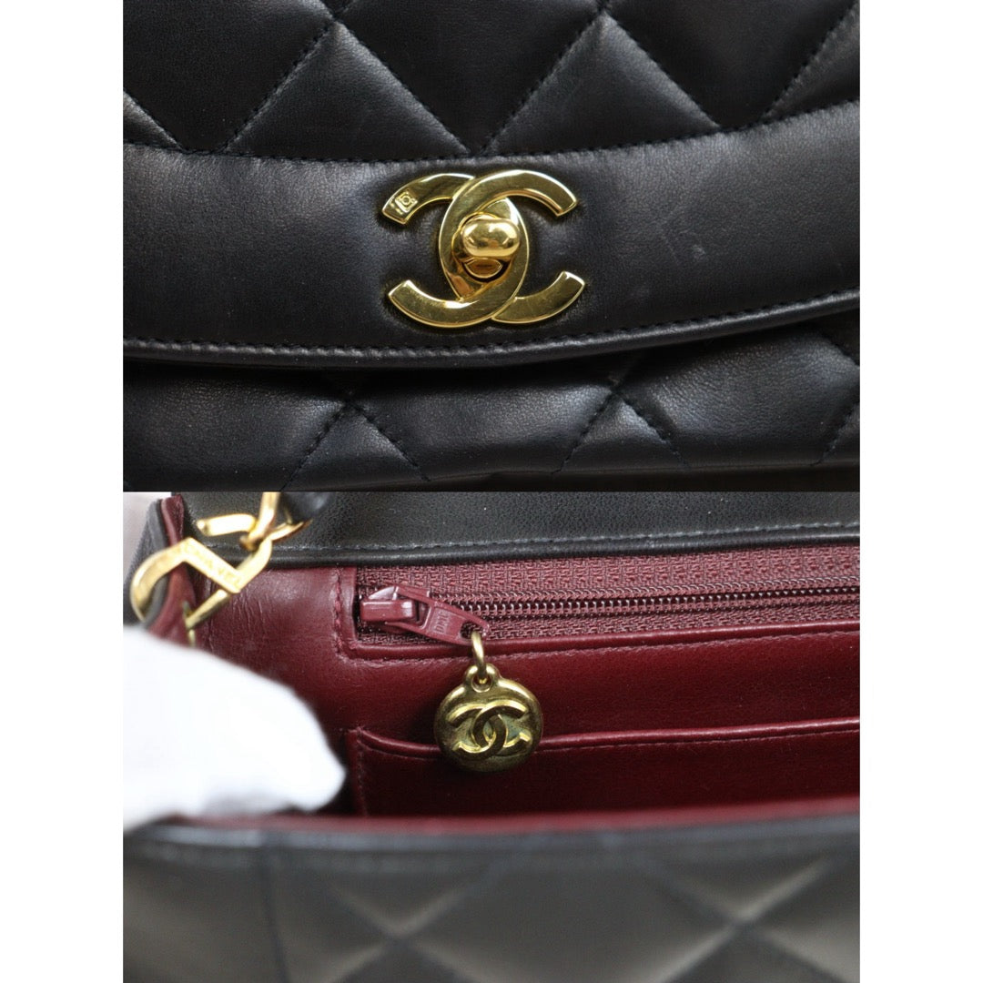 Good ( Rank AB)｜ CHANEL  Lamb Skin Matrasse Chain  Diana 25 Shoulder Bag Made in 1994-1996 Year｜26012605