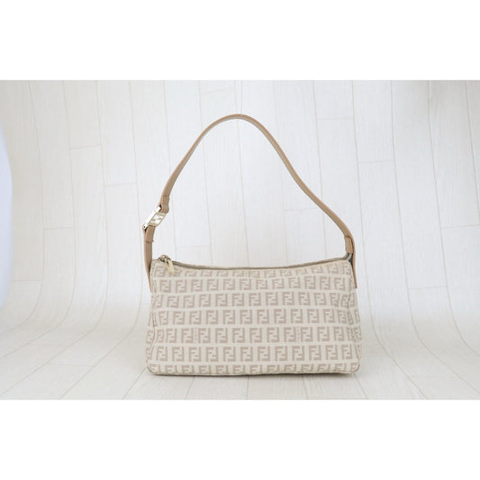 Good ( Rank AB) ｜ FENDI Zucca Mamma Baguette Shoulder Bag Beige｜H25090810