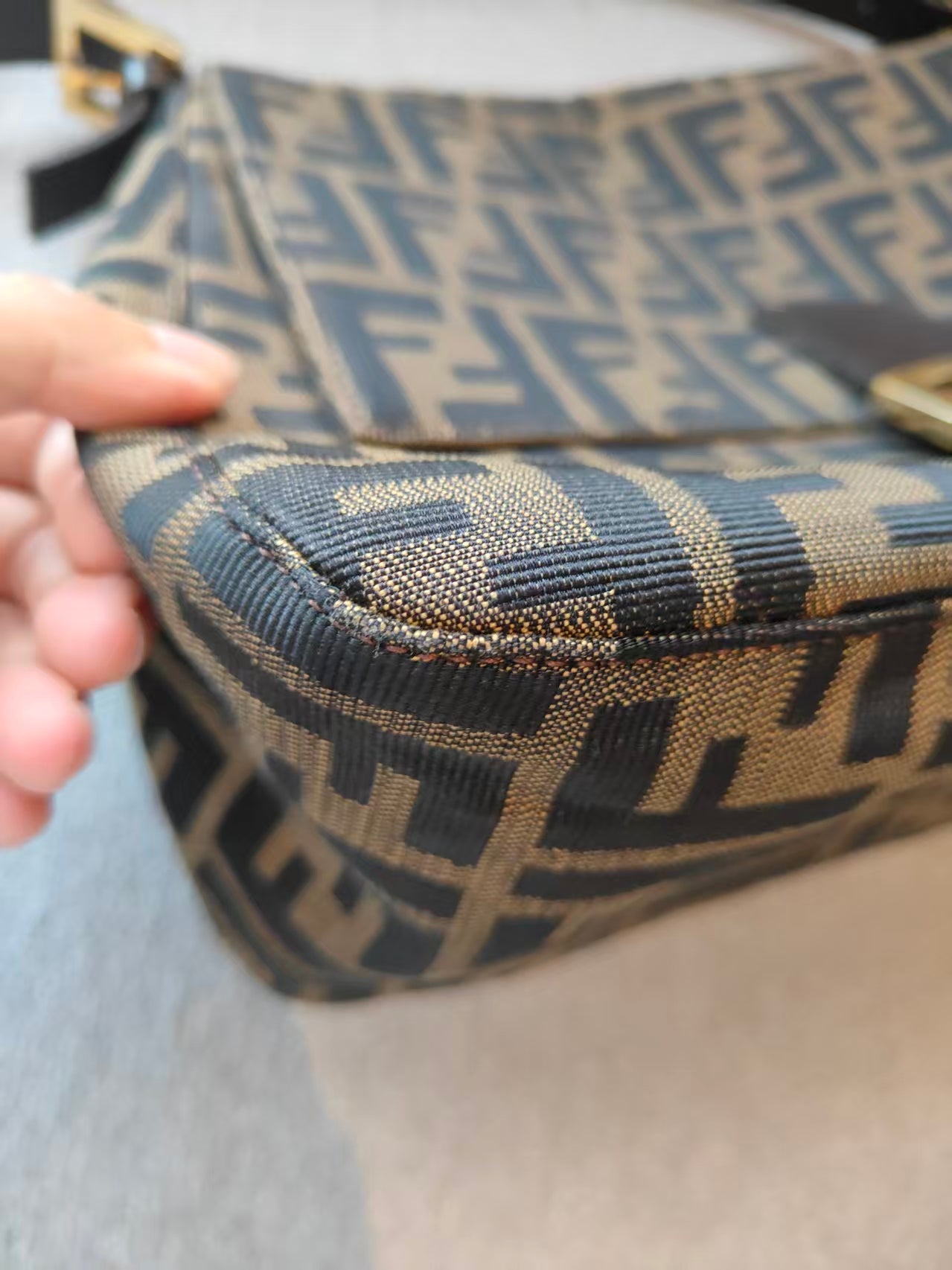 FENDI Zucca Mamma Baguette Shoulder Bag