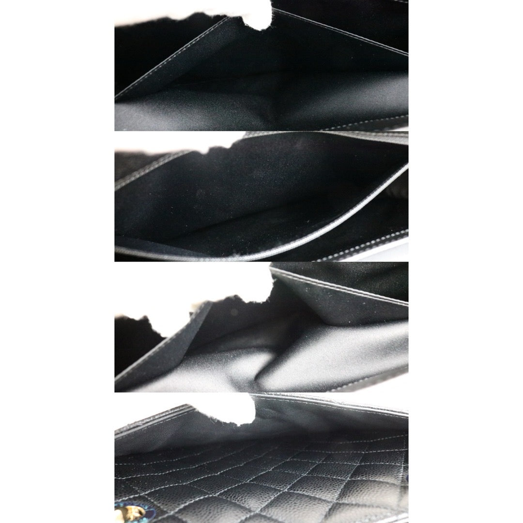 Include Entrupy Certificate of Authenticity｜Excellent( Rank SA) ｜ CHANEL Caviar Skin Matrasse Chain GST Tote Bag  Black  Made In 2013-2014Year｜S26070203