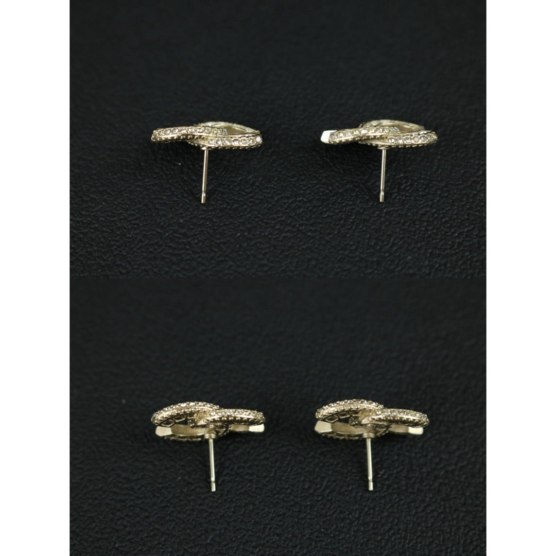 Include Authentic Detective Certificate of Authenticity｜Very Good ( Rank A)｜ CHANEL F19V COCO Mark Rhinestone Earrings Made In 2019Year｜S26051504