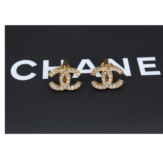 Rank A ｜CHANEL COCO Mark Diamond Vintage Earrings ｜24040419