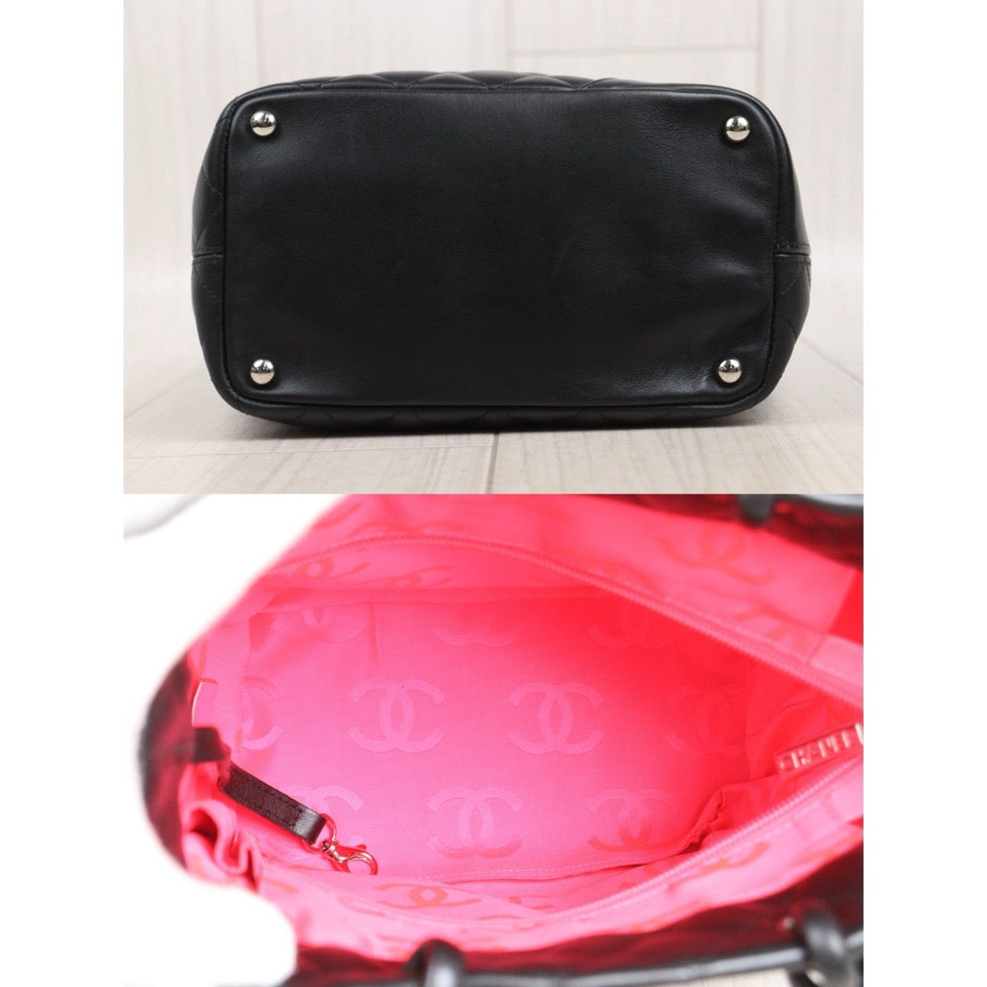 Very Good ( Rank A)｜ CHANEL Cambon Line Calf Leather So Black Tote Bag MM Made In 2004-2005Year｜25090207
