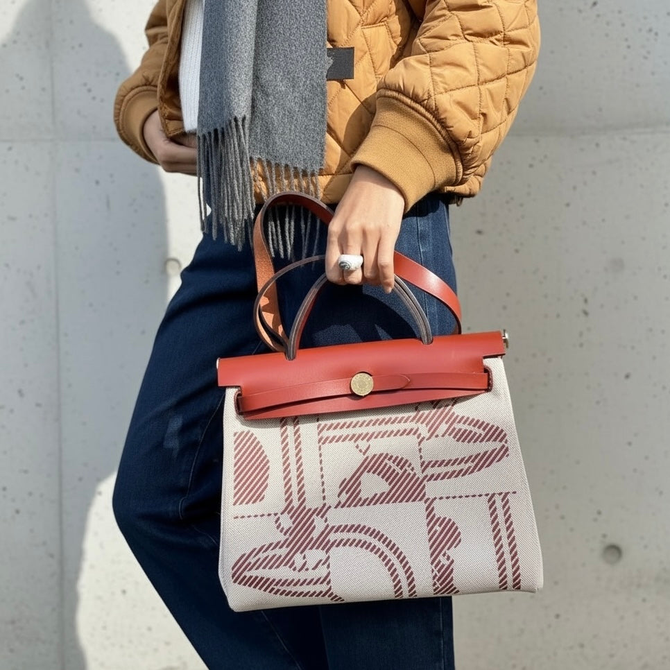 Include Entrupy Certificate of Authenticity｜Very Good ( Rank A)｜ HERMES Herbag Zip 31  Shoulder Bag U Stamp Made In 2022Year｜S26040102