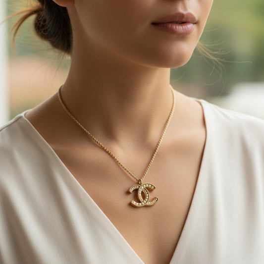 Include Authentic Detective Certificate of Authenticity｜Very Good ( Rank A) ｜ CHANEL A20V  Coco Mark  Pearl  Necklace｜S26031002