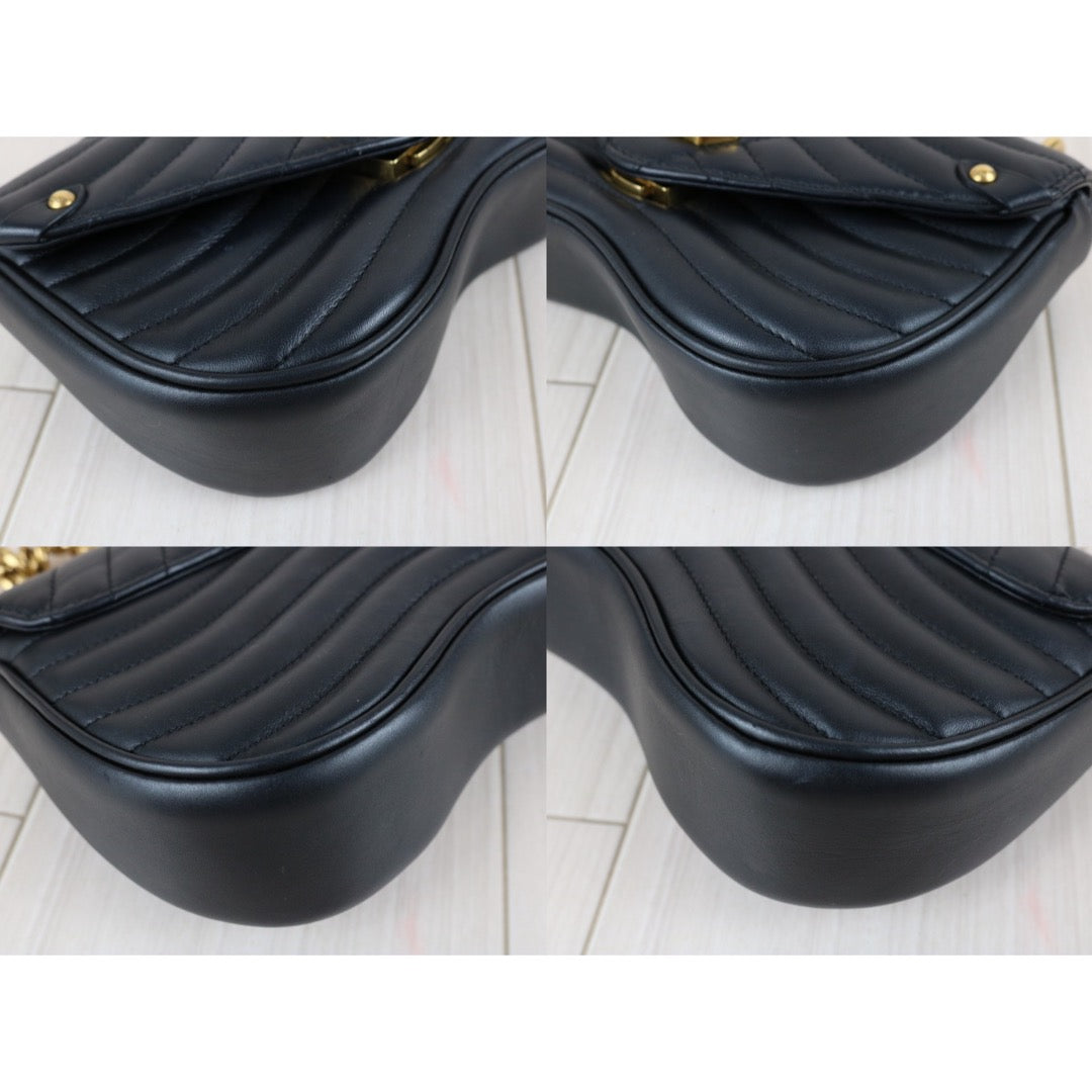 Include Entrupy Certificate of Authenticity｜Good ( Rank AB)｜ Louis Vuitton Calf Leather  New Wave Chain Shoulder Bag  Black｜Z26091613