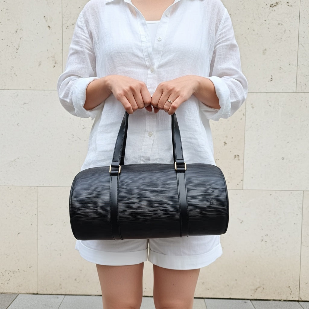 Include Entrupy Certificate of Authenticity｜Good ( Rank AB)｜ Louis Vuitton Epi Soufflot Handbag Black｜26042301