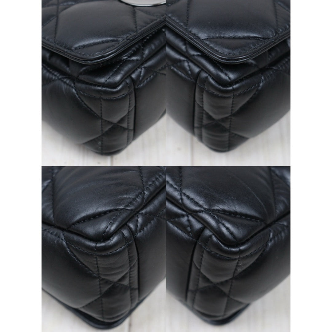 Very Good ( Rank A) ｜Dior Caro Matelasse Chain Calf Leather Shoulder Bag PM So Black  ｜S25071010