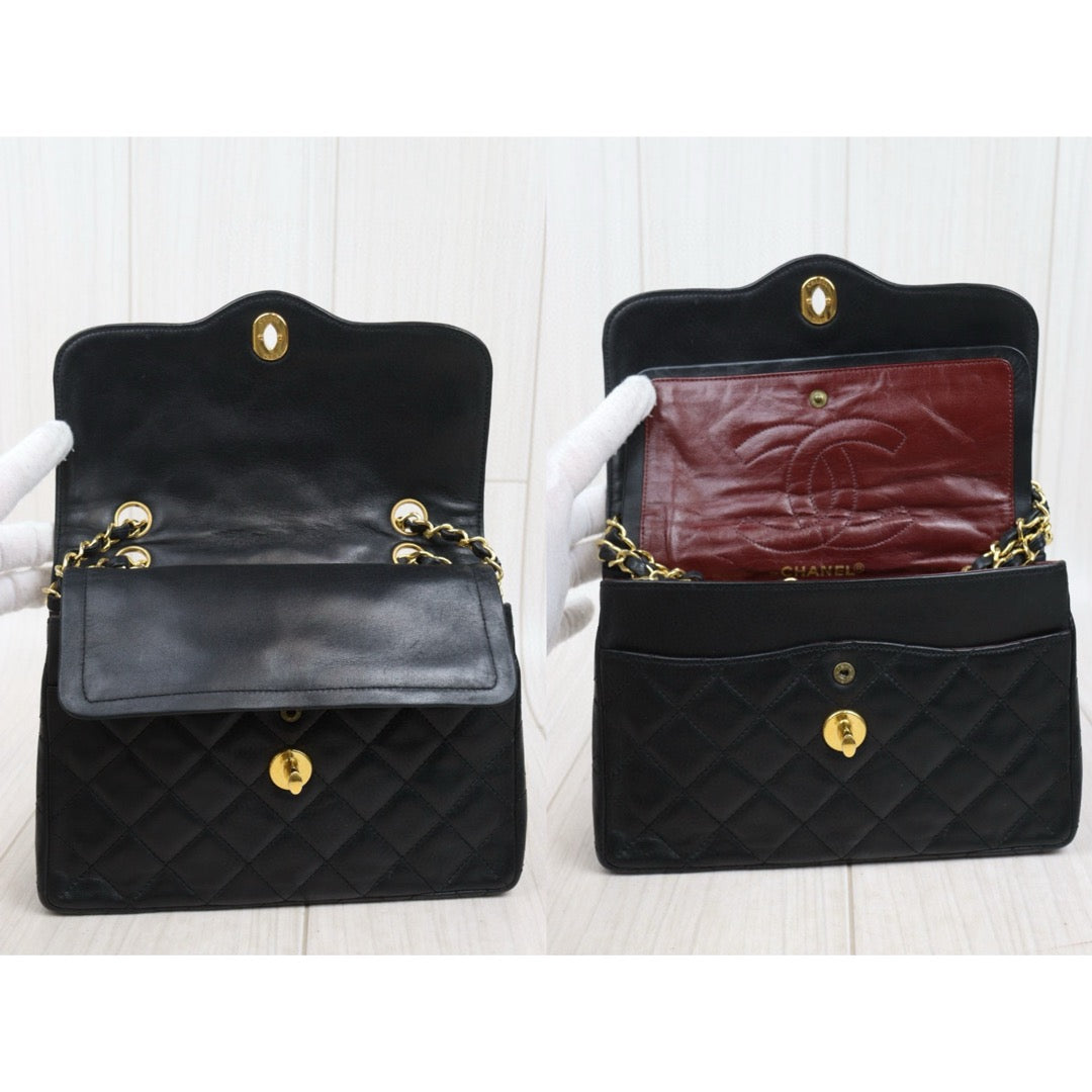 Good ( Rank AB) ｜ CHANEL Paris Limited Series Matrasse Classic Double Flap 22 Shoulder Bag Black Made In 1989-1991 Year｜25020501