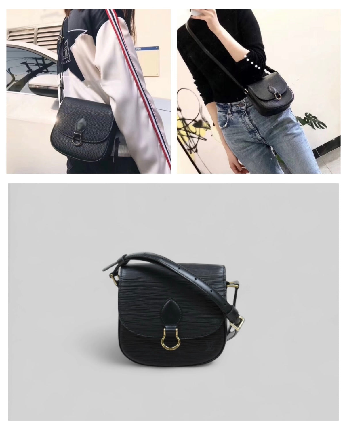 Good ( Rank AB)｜LV Epi Saint-Cloud PM Shoulder Bag Black｜25042104