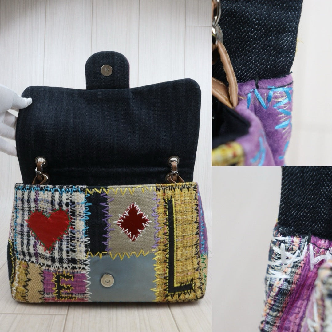 Good ( Rank AB)｜ CHANEL  Colorblock Patch Kit Single Flap Jumbo Shoulder Bag Made in 2008-2009 Year｜W25092201