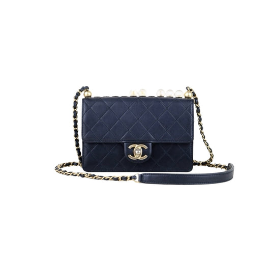Good ( Rank AB)｜ CHANEL Lamb Skin Matrasse Pearl Chain CF Shoulder Bag Made in 2020-2021 Year｜H25111701