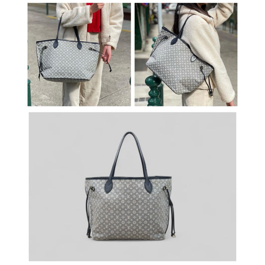 Good ( Rank AB)｜ LV Monogram Denim Neverfull MM Blue｜H25052510