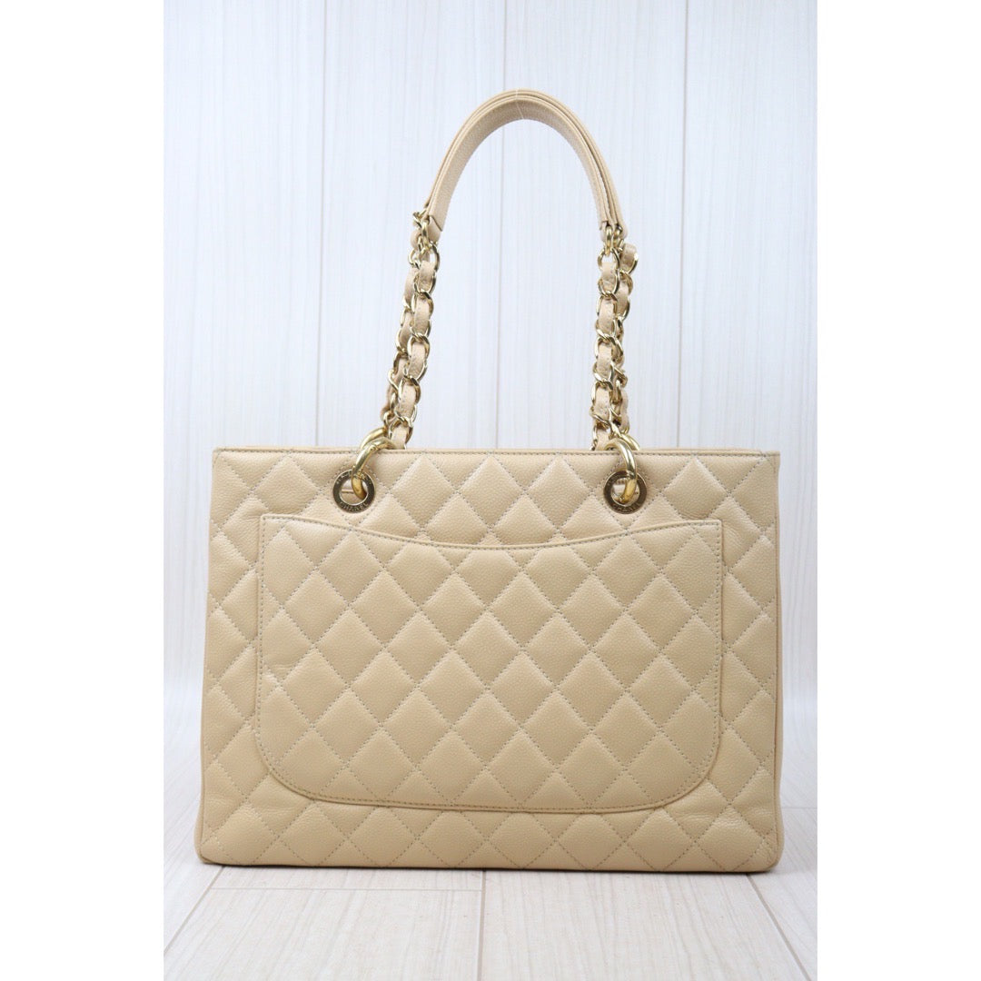 Rank A ｜ CHANEL Matrasse GST Chain Tote Bag Caviar Skin Beige  Made In 2012-2013Year｜S24042604