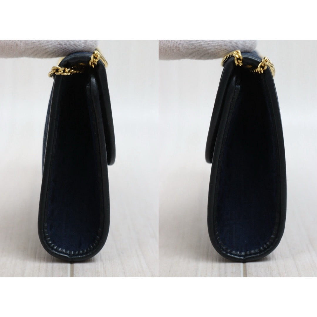 Good ( Rank AB)｜ Dior  Trotter Vintage Chain  Shoulder Bag Navy Blue｜26021906