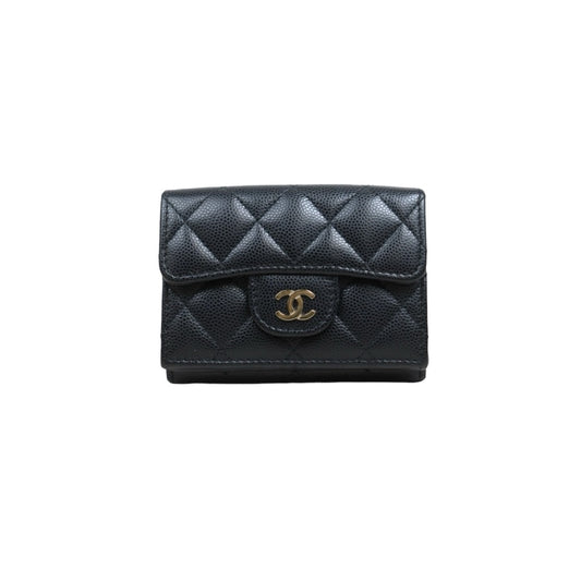 Very Good ( Rank A)｜Full Set Chanel Caviar Skin Black Wallet Made In 2022-2023 Year ｜26022006