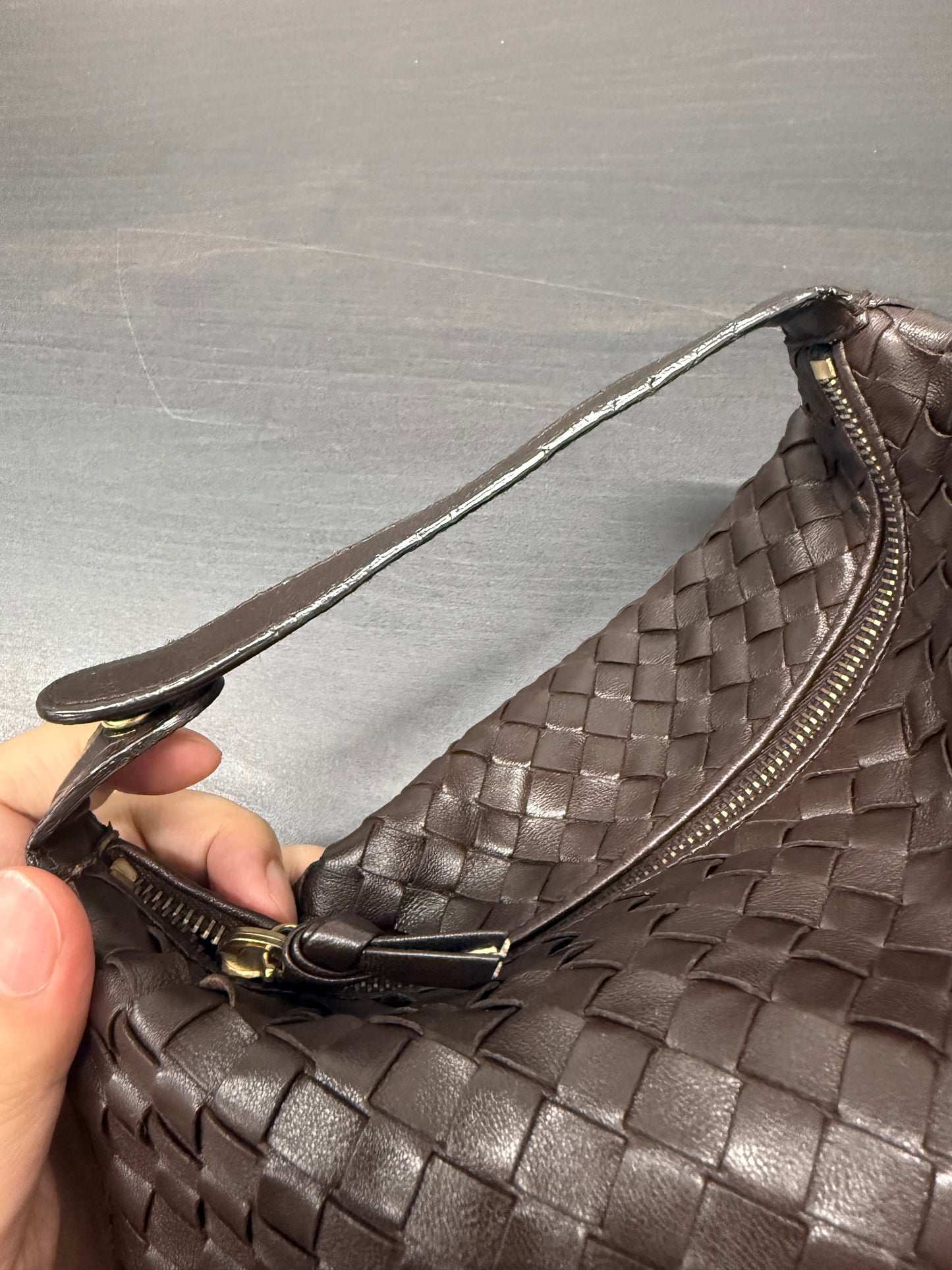 First installment 1/3｜Good ( Rank AB)｜ Bottega Veneta Lamb Skin  Braid HandBag Brown