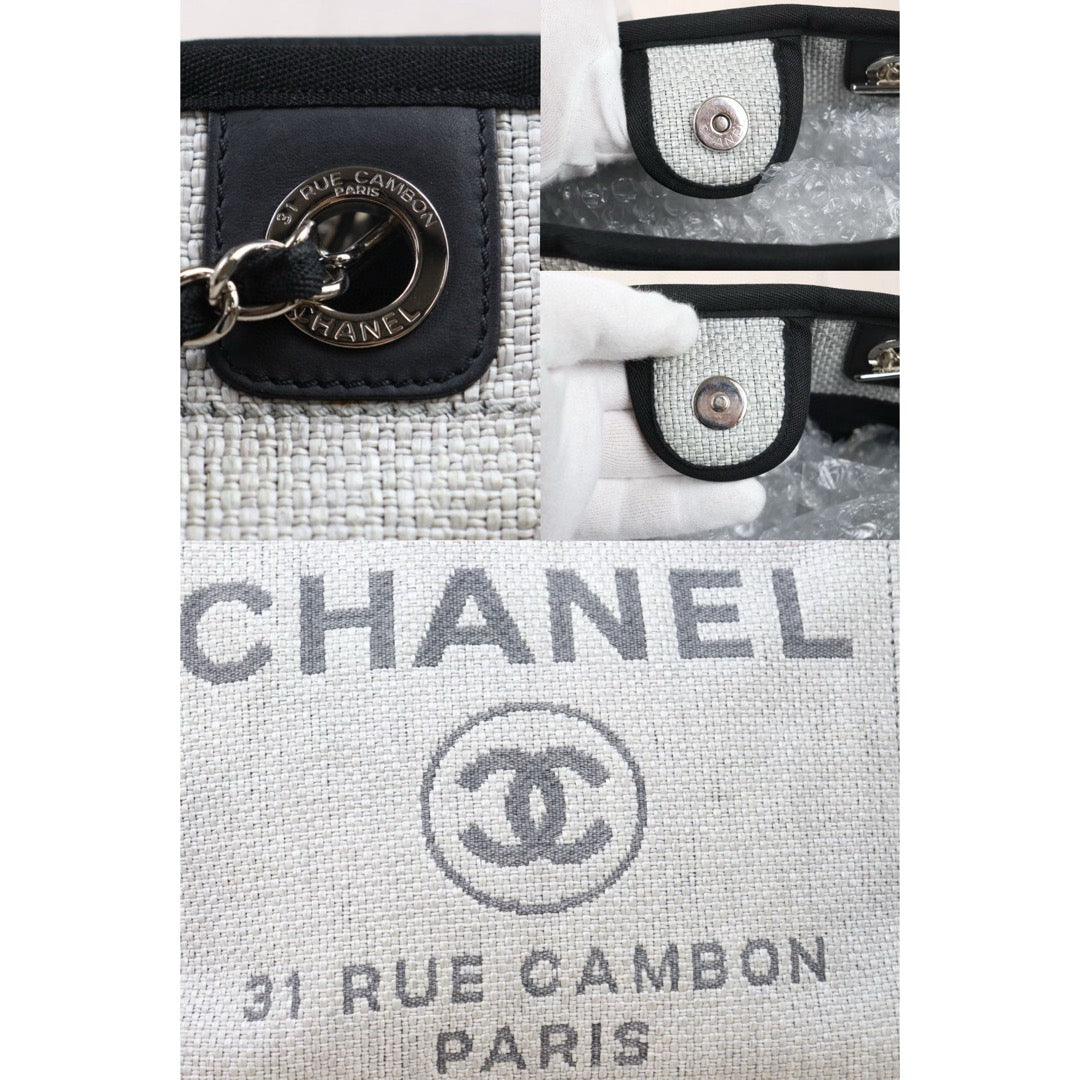 Good ( Rank AB)｜ CHANEL Canvas Tote Bag Gray Small Made In 2015-2016 Year｜V24110743