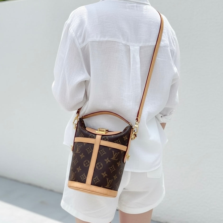 Include Entrupy Certificate of Authenticity｜Good ( Rank AB) ｜Louis Vuitton Monogram Duffle Handbag Shoulder Bag ｜S26060128