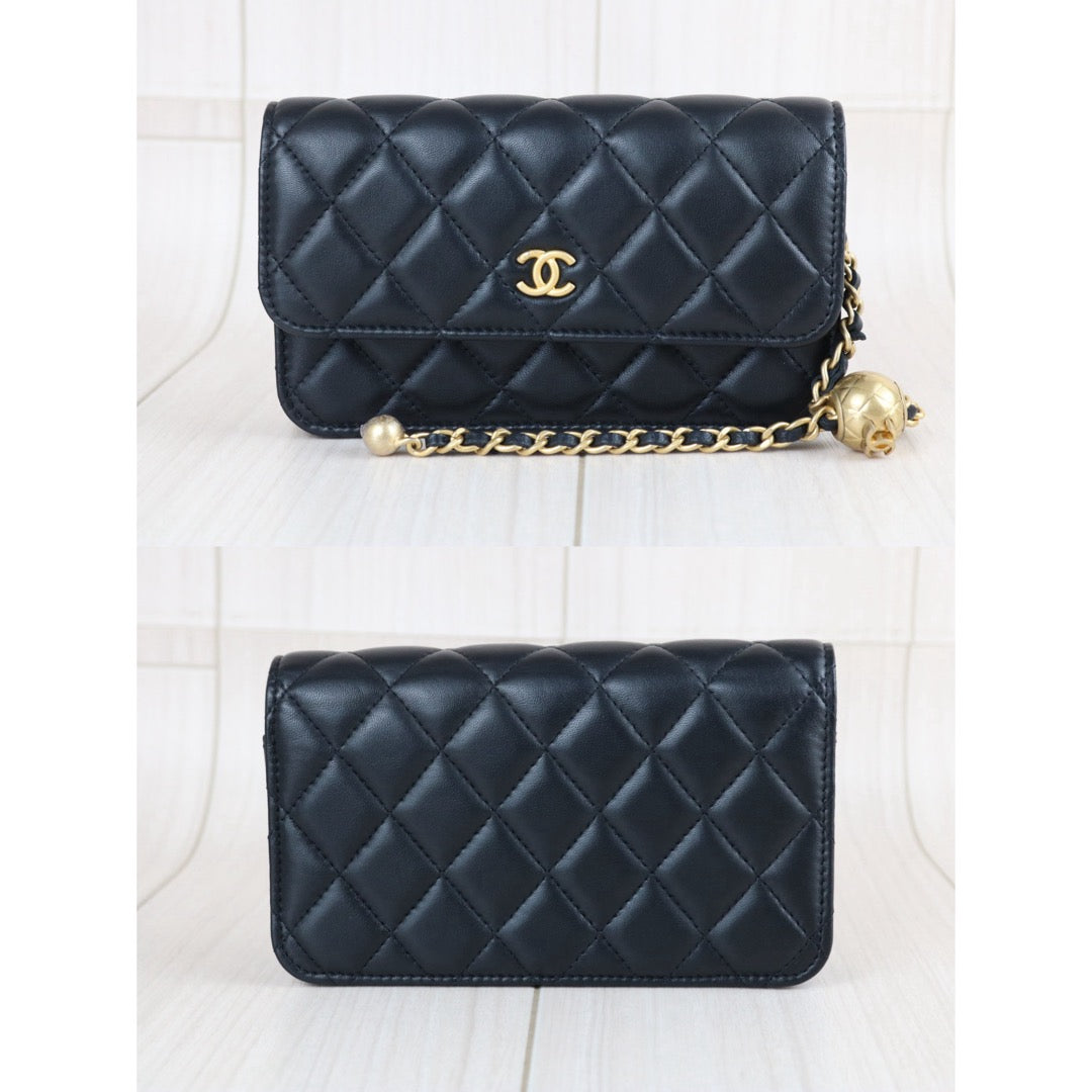 Include Entrupy Certificate of Authenticity｜Excellent（Rank SA）｜ CHANEL Matelasse Chain 23C Calfskin WOC Black IC Chips Model｜S26070902