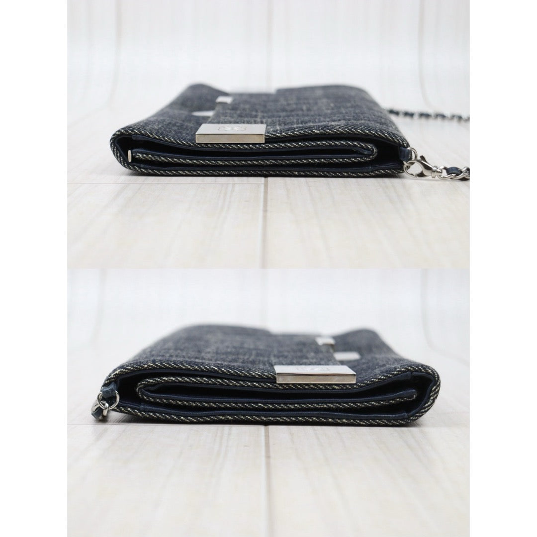 Good ( Rank AB)｜ CHANEL Denim Chocolate Bar Chain Bag Made in 2002-2003 Year｜V24122605