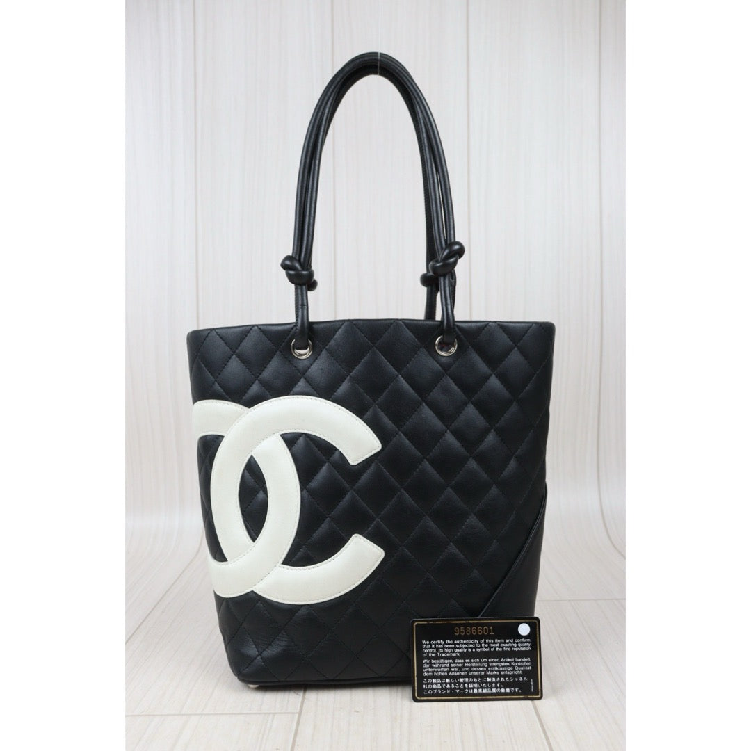 Good ( Rank AB) ｜ CHANEL Cambon Line ToteBag Black White Made In 2004-2005 Year｜24071522