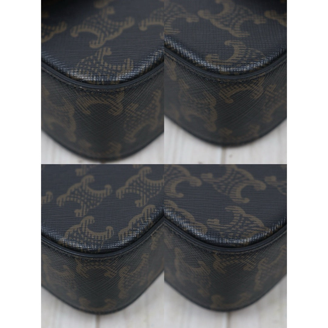 Very Good ( Rank A)｜ CELINE Macadam Triomphe Shoulder Bag  Golden Hardware｜S25110416