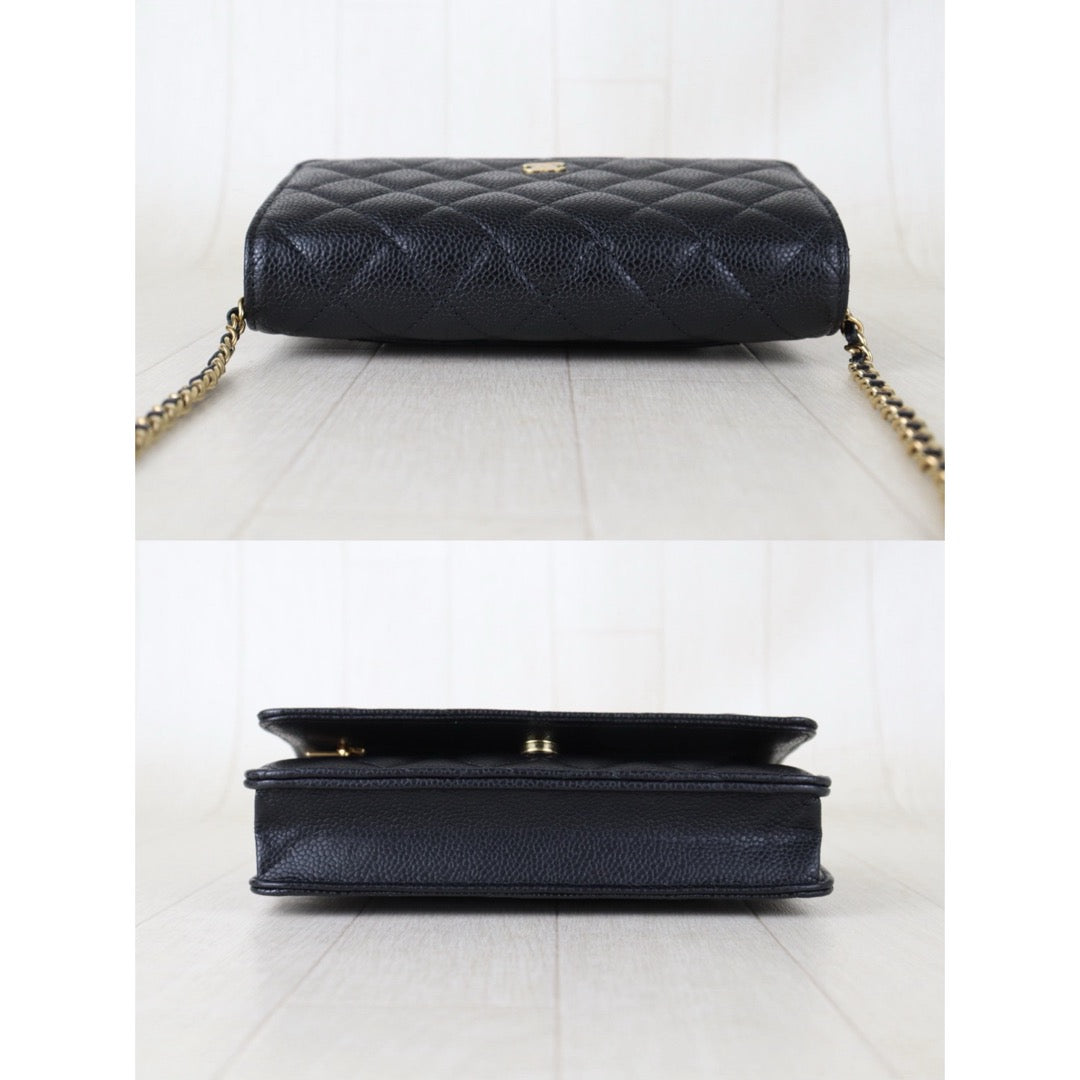Include Entrupy Certificate of Authenticity｜Very Good ( Rank A)｜CHANEL Caviar Skin WOC Chain Bag Black  IC Chips Model｜Z26091602