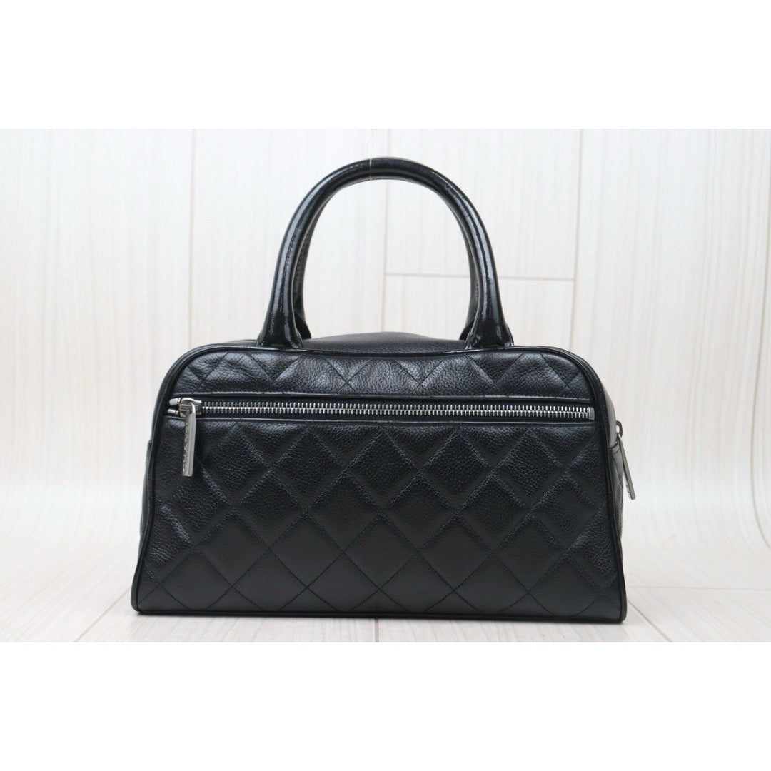 Very Good ( Rank A) ｜CHANEL Calf Skin Bowling Bag Hand Bag Made In 2000～2002Year｜P24092405