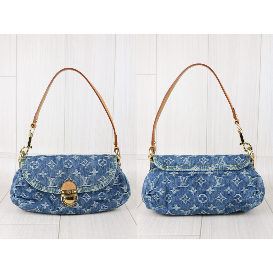 Include Entrupy Certificate of Authenticity｜Very Good ( Rank A) ｜ Louis Vuitton Monogram Denim Mini Pleaty Shoulder Bag Blue｜S26042505