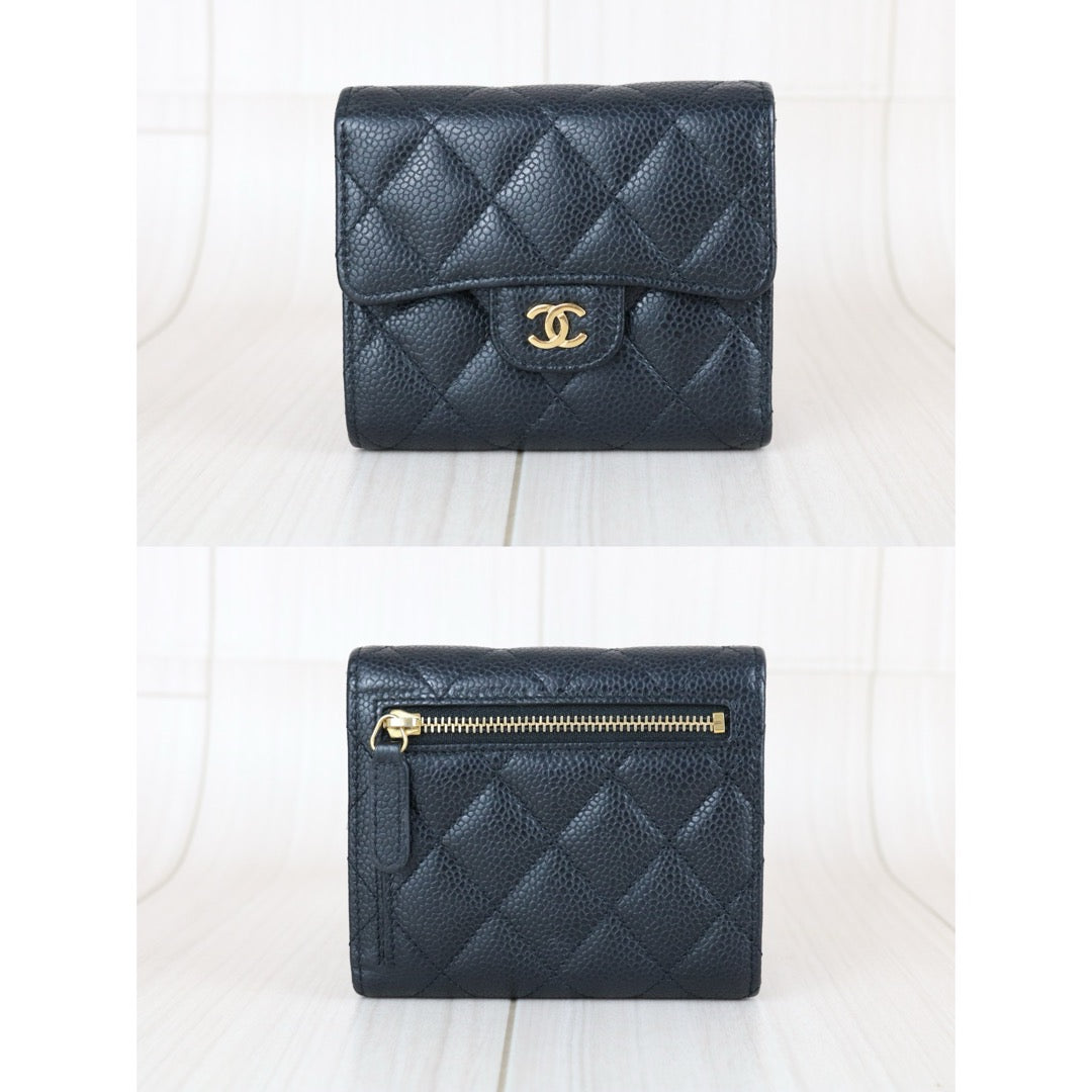 Very Good ( Rank A)｜Chanel Caviar Skin Black Wallet Made In 2019Year ｜X25070607