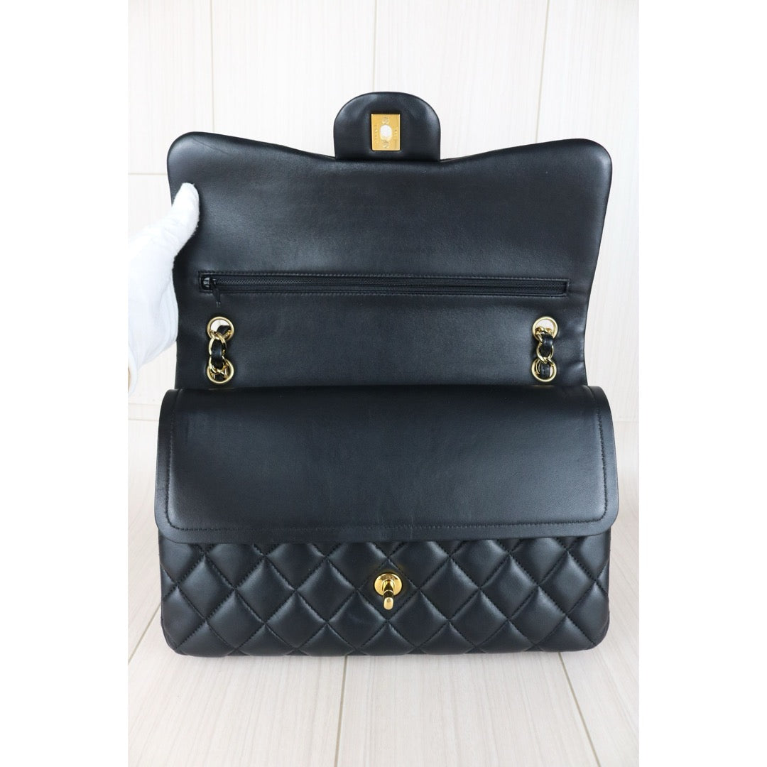 Very Good ( Rank A)｜ CHANEL Matrasse Chain Lamb Skin Jumbo Black  Made In 2014 Year｜S25092401