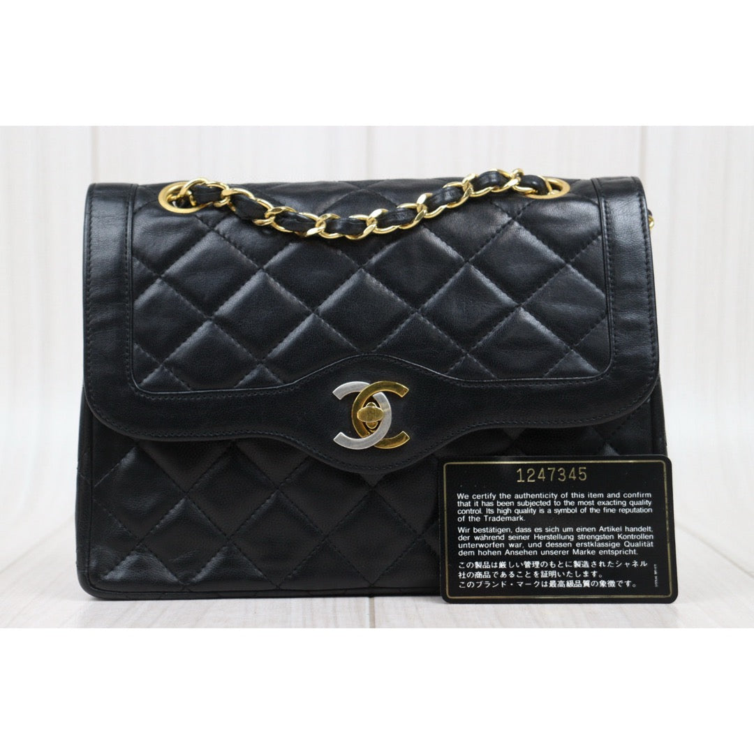 Good ( Rank AB) ｜ CHANEL Paris Limited Series Matrasse Classic Double Flap 22 Shoulder Bag Black Made In 1989-1991 Year｜25020501